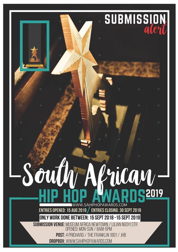 Nominations for the 8th Annual South African Hip Hop Awards  2019 (SAHHA) now open